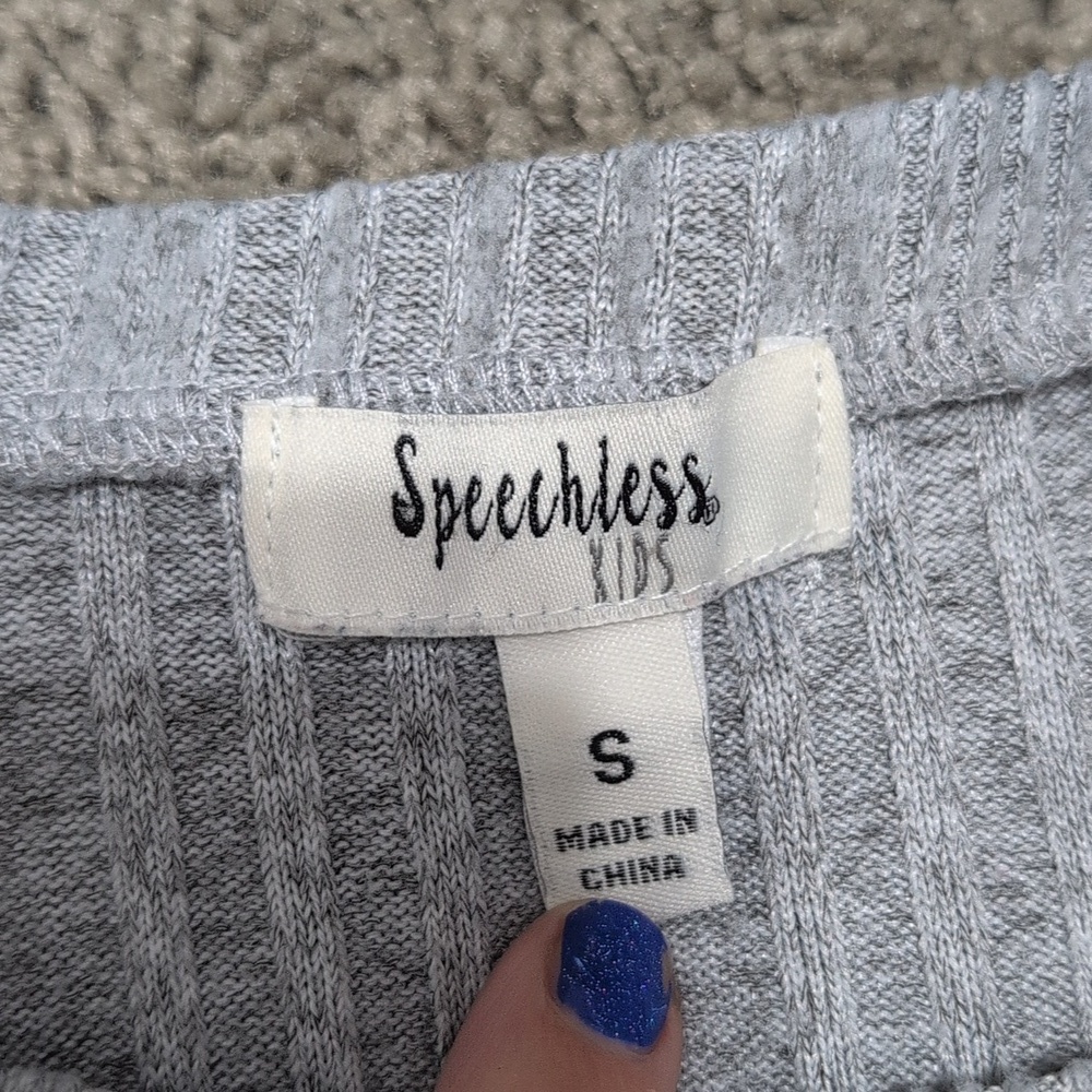 Pair Of Peplum Sweater Tops Girls Size Small Blue And Gray - Picture 3 of 9